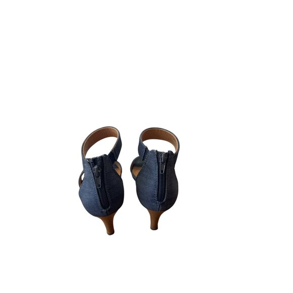 Style & Co Size 7 Business Casual Stylist Denim Block Pump Blue Denim - Picture 7 of 11